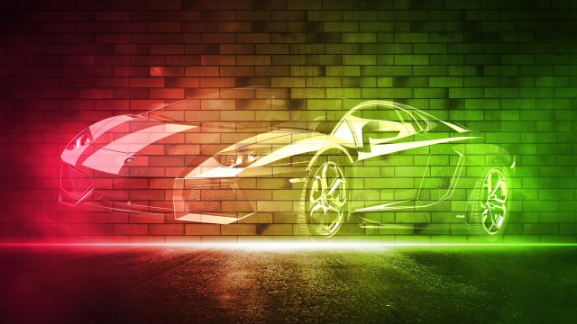 Lamborghini Gallardo Neon art