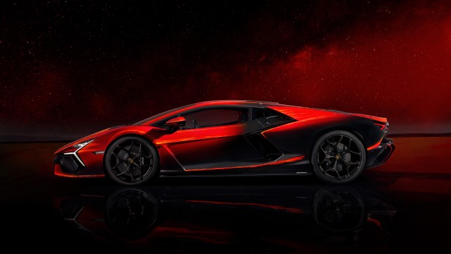 Lamborghini Revuelto Opera Unica Red background