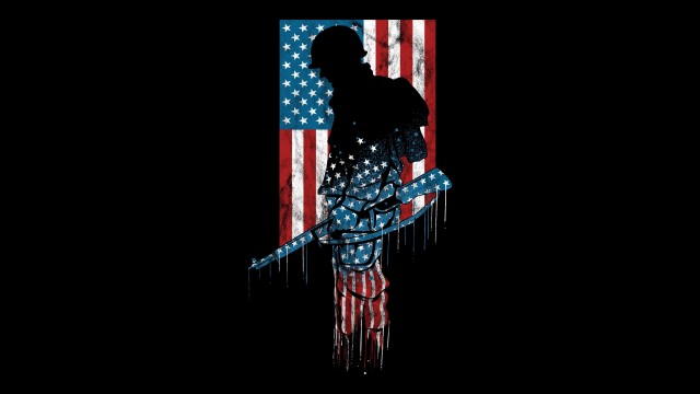 American flag Soldier