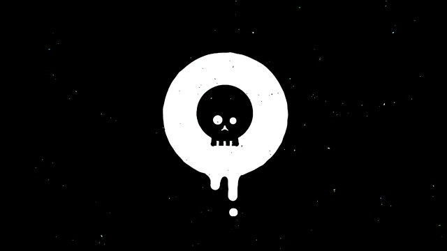 Drippy skull Black abstract