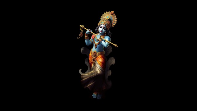 Hindu God Sri Krishna Black background
