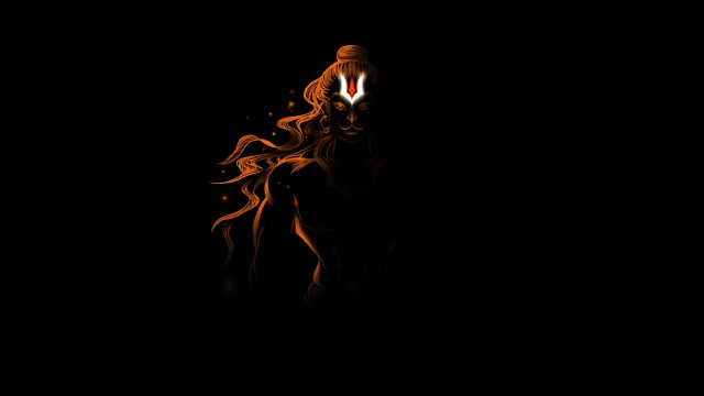 Lord Hanuman Black background