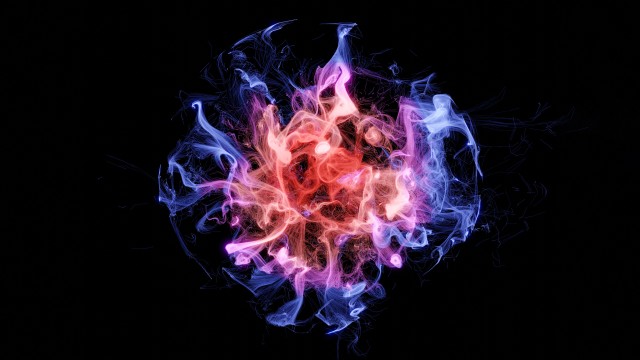 Colorful smoke Black background