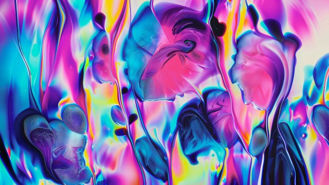 Fluid art Neon colors