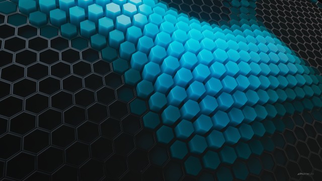 Hexagons Cyan blocks