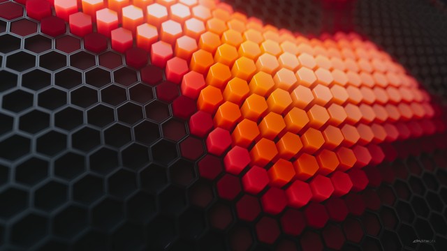 Hexagons Orange blocks