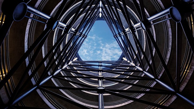 Multistorey car park Looking up at Sky