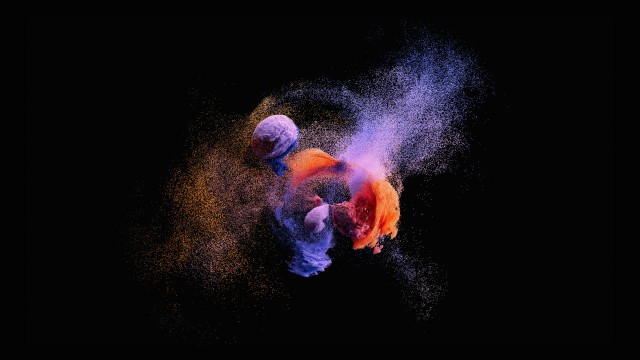 Particle explosion AMOLED