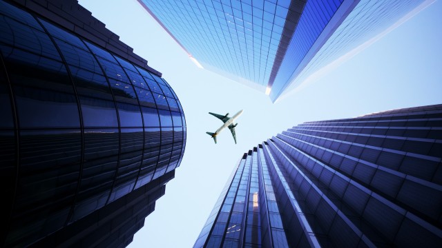 Skyscrapers Airplane