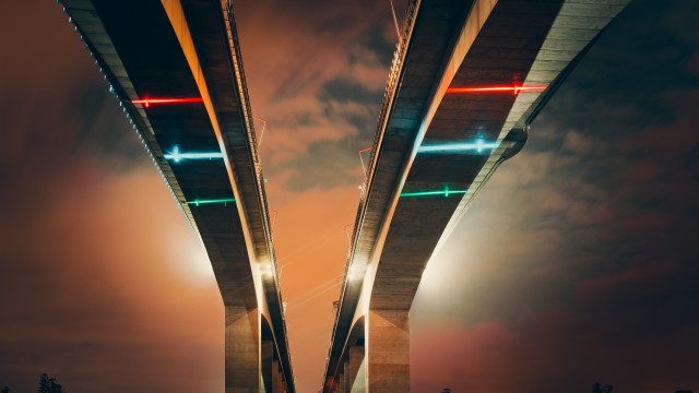 Two Bridges Low Angle Photography