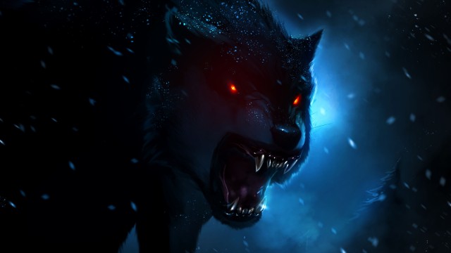 Black Wolf Red eyes