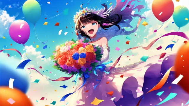 Bride anime Happy girl