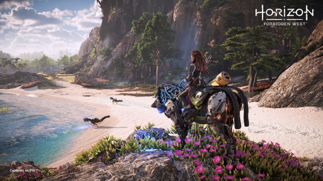 Aloy riding Charger in Horizon Forbidden West