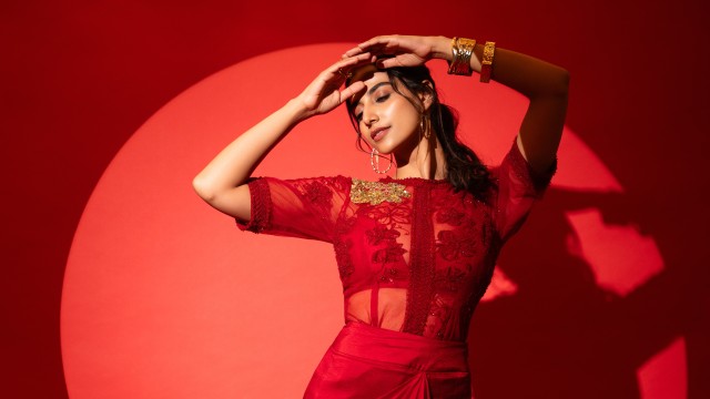 Meenaakshi Chaudhary Red aesthetic