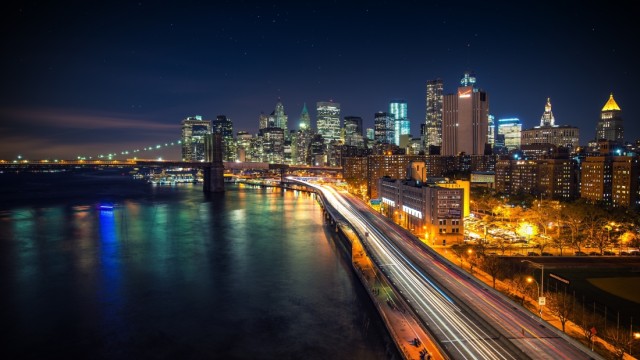 Manhattan Skyline Night City