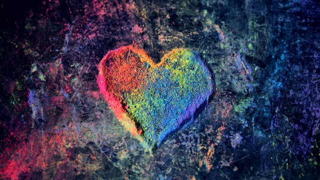 Love heart Rainbow colors