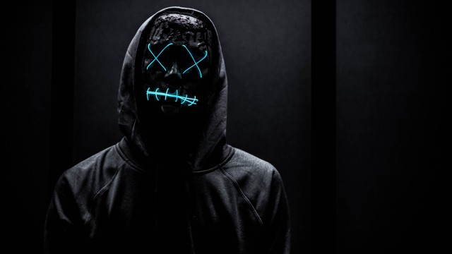 Neon Mask Man in Black