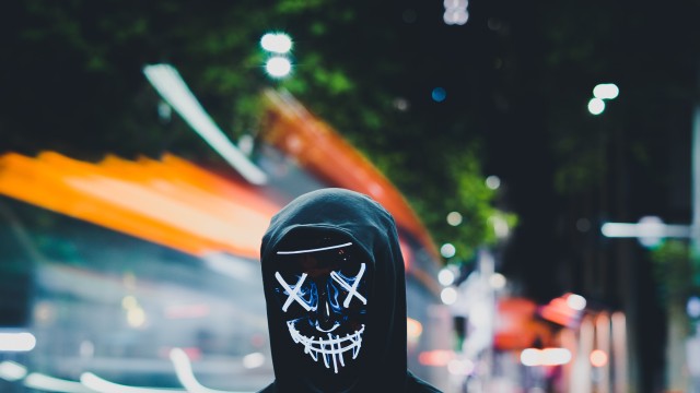 Persons in Mask Neon Mask