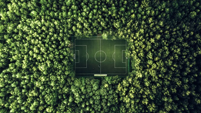 Soccer field Aerial view