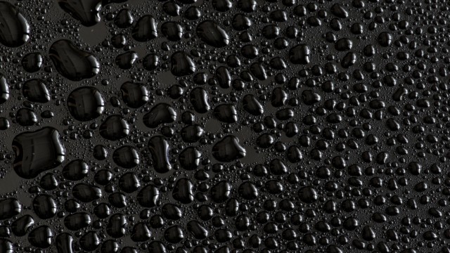 Water droplets Black background