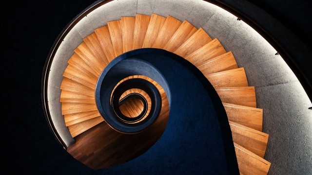 Wooden stairs Spiral staircase