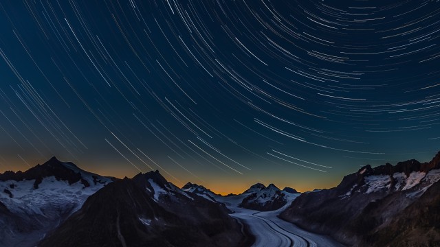 Aletsch Glacier Star Trails