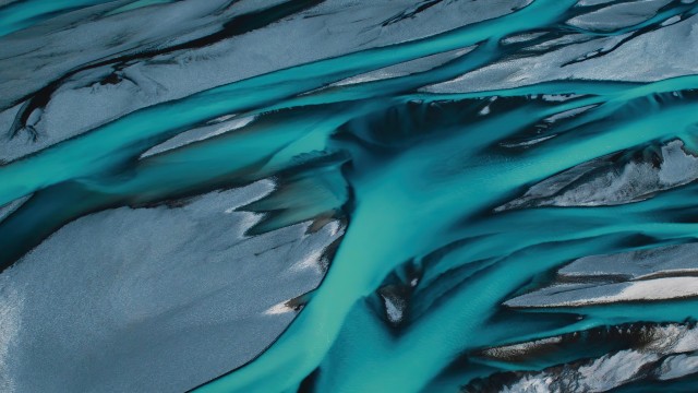 Braided river Aerial view