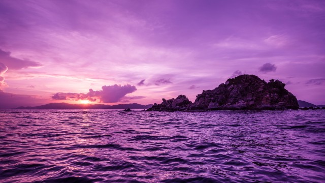 British Virgin Islands Purple sky