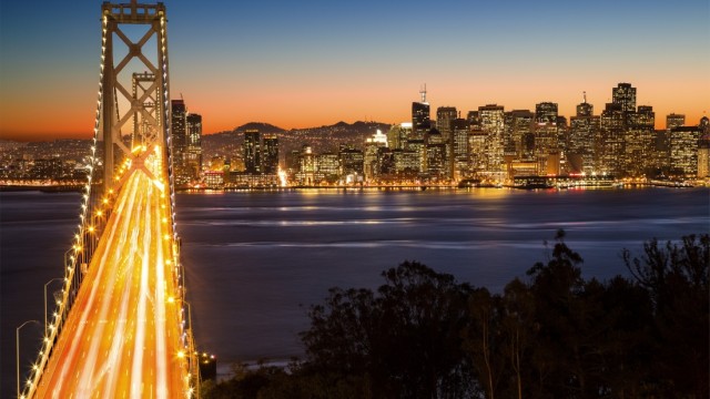 Oakland Bay Bridge Illuminated