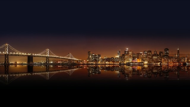 San Francisco-Oakland Bay Bridge City Skyline