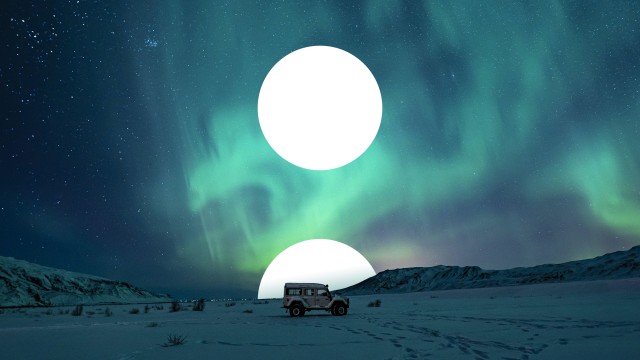 Moon Northern Lights
