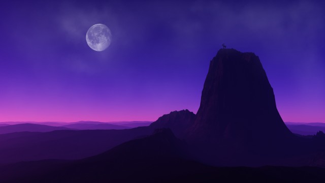Mountain Peak Full moon