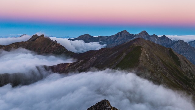 Mountain range Sunrise
