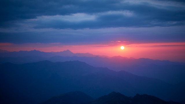 Mountain range Sunset Scenery