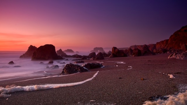 Rocky shore Sunset