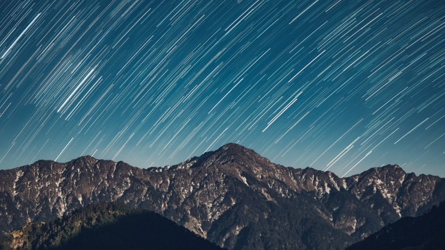 Star Trails Mountain range