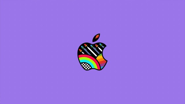 Apple logo Purple background