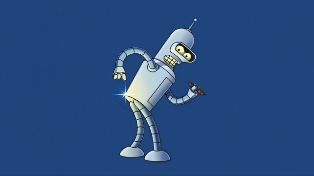 Bender (Futurama) Blue background