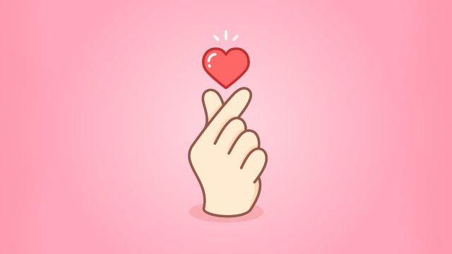 Finger heart Pink aesthetic