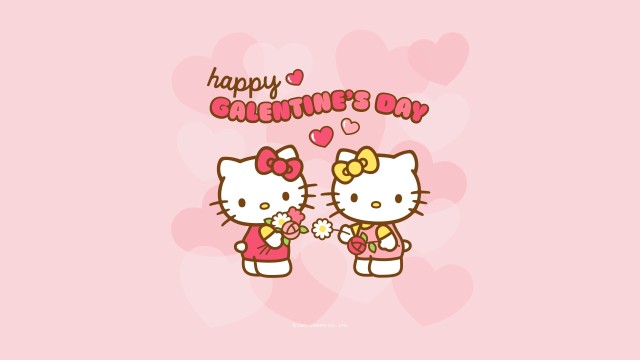 Happy Galentine's Day Hello Kitty background