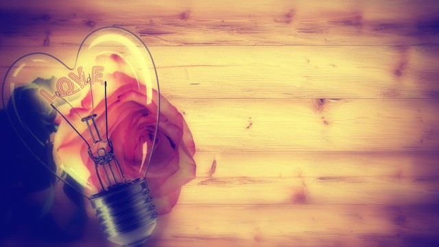 Light bulb Heart shape