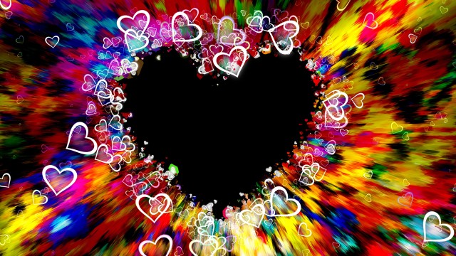 Love hearts Colorful abstract