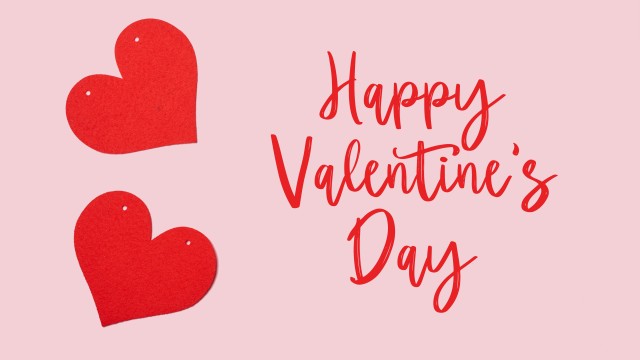 Red hearts Happy Valentine's Day