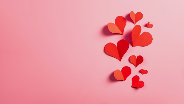 Red hearts Pastel red