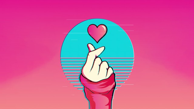 Vaporwave Finger heart