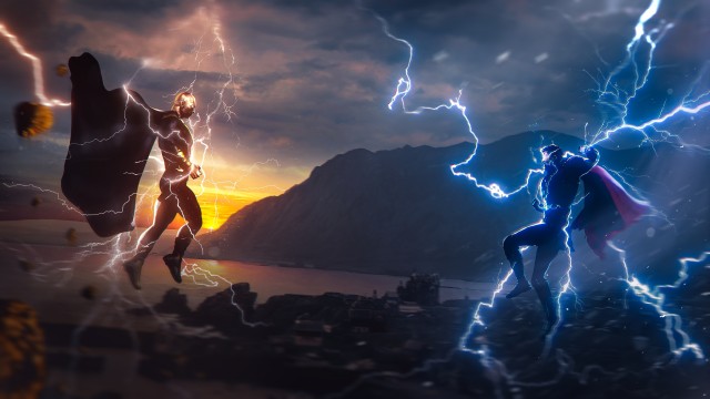Black Adam vs Thor Crossover