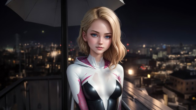 Cute Spider-Gwen Midjourney AI art