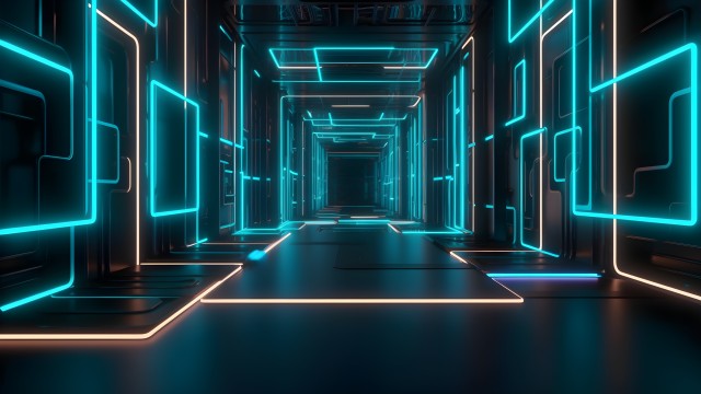 Glowing Neon Corridor