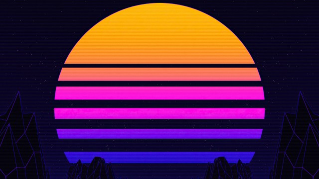 Gradient background RetroWave art