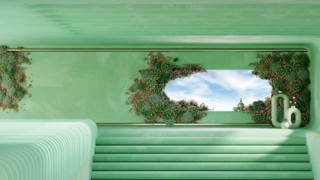 Modern architecture Green aesthetic